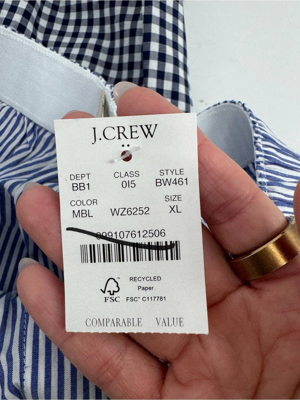 NWT J. Crew Woven Boxers Three-Pack Mixed Blue Cotton Soft Mens Size XL